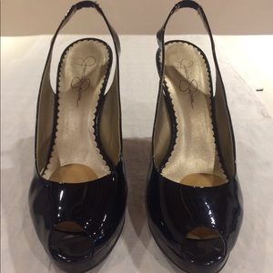 {Jessica Simpson} AMANDA tortoise peep toe 9.5